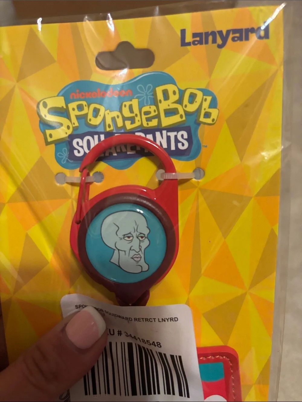 Handsome squidward retractable lanyard